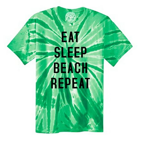 - Eat Sleep Beach Repeat Summer Ocean Tie Dye Mens and Womens Tee Shirt