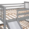 thumbnail image 6 of INCLAKE Kids MDF Pinewood Full-over-Full Low Bunk Bed with Ladder Gray, 6 of 6