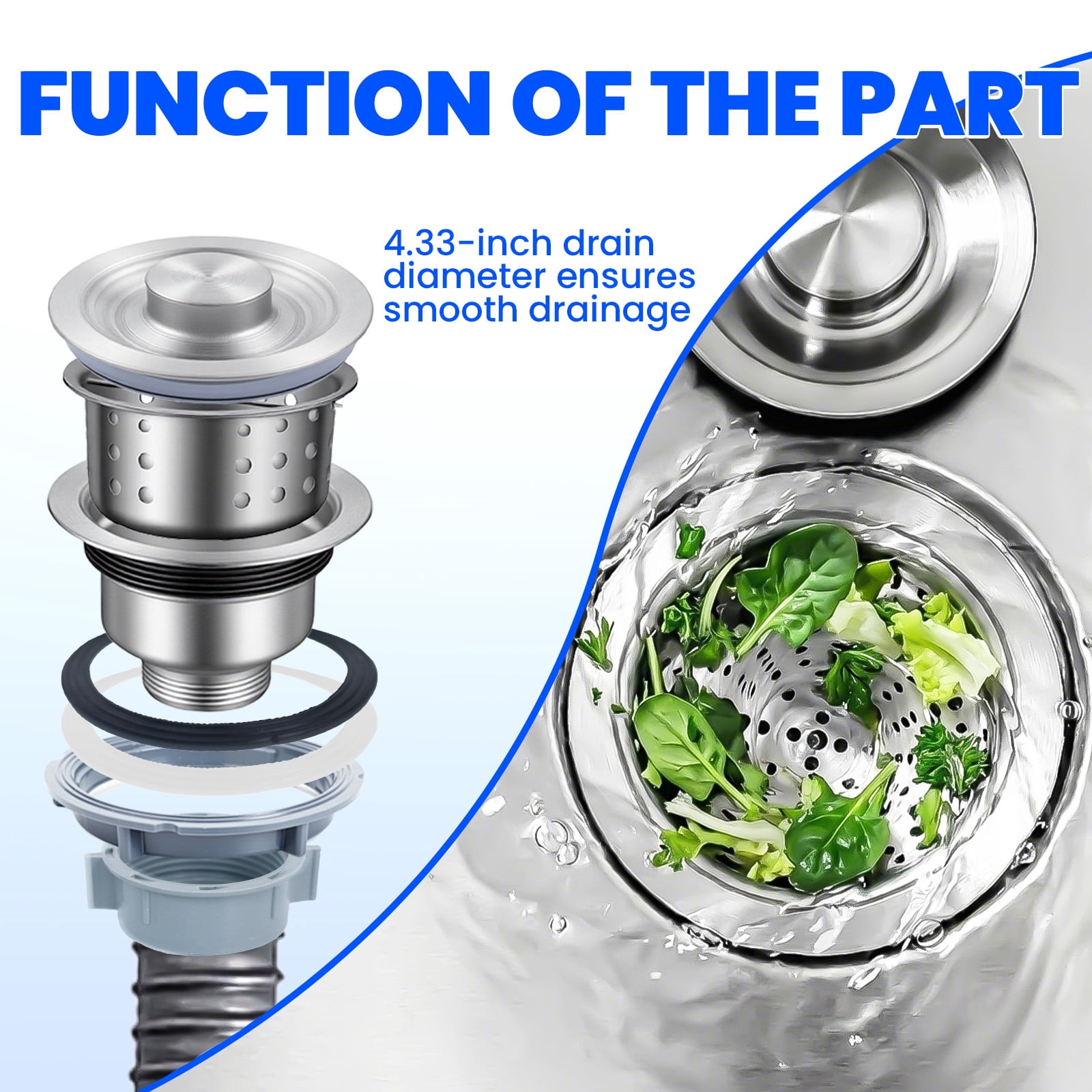 Muweixin 27" 304 Stainless Steel Freestanding Utility Sink with Backsplash, Deep Single Bowl Commercial Sink for Kitchen Restaurant Outdoor