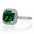 thumbnail image 2 of 1.5 Carat Princess Cut Emerald Classic Halo Engagement Ring on 10k White Gold, 2 of 2