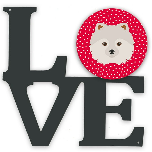 Japanese Spitz Love Metal Wall Artwork LOVE