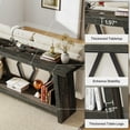 thumbnail image 4 of Tribesigns 70.86-Inch Long Sofa Table, 2-Tier Narrow Console Table with Storage, Wood Foyer Entryway Couch Table for Hallway, Entrance, Dark Gray, 4 of 5