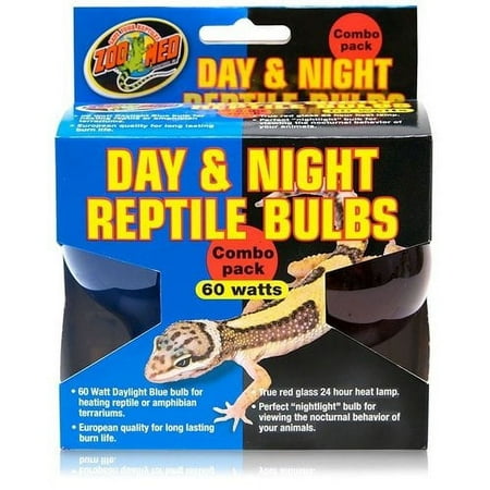 UPC: 0097612370010 | Zoo Med Day and Night Reptile Bulbs  60 Watts  Combo Pack