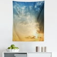 thumbnail image 1 of Blue Tapestry, Sky with Sun Rays Dusk Clouds Mystic Summer Air Tranquil Landscape, Fabric Wall Hanging Decor for Bedroom Living Room Dorm, 5 Sizes, Slate Blue Sepia, by Ambesonne, 1 of 1