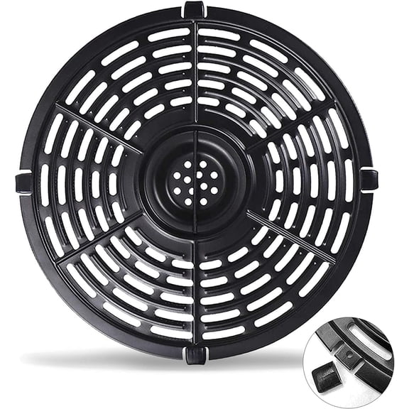 GWY Air Fryer Tray for TurboFry 3.6 QT Air Fryer, 7.87" Round Non-Stick Grill Plate Round Replacement for Ultrean 4 QT, Black, 1 Pack, Dishwasher Safe