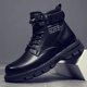 thumbnail image 1 of Zapatos de otoño e invierno para hombre, botas para hombre, zapatos de caña alta de estilo coreano, zapatos casuales de cuero que combinan con todo, 1 of 5