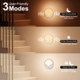 thumbnail image 3 of LOFTER-PRO Night Light, LED Motion Sensor Closet Lights, Wireless LED Under Cabinet Lights Stick-on Safe Night Light, Adjustable Brightness Warm White Lights for Bedroom, Kitchen, 2 Pack, 3 of 10