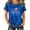 Blue, variant on 250 Anniversary USA Women's Shirt, 1776-2026 Patriotic America Heart Graphic Tee, Faux Denim Trim Short Sleeve Top, Casual Independence Day Apparel