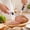Pink, variant on Electric Knife for Meat Slicing Cordless Electric Carving Knife for Turkey Fish Bread Two Stainless Steel Blade Ergonomic Handle Storage Groove Serving Fork Included Pink or Grey