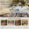 thumbnail image 6 of Round Outdoor Tablecloth with Umbrella Hole and Zipper, Navy Blue Coastal Tablecloth with Elastic Waterproof, Shell Starfish Coral Nautical Summer Ocean Patio Table Covers for 36" - 44" Pool Tables, 6 of 9
