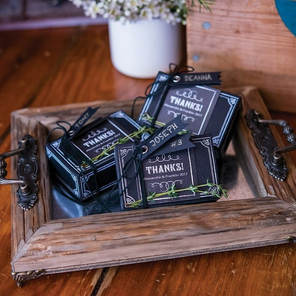 Weddingstar Petit Plateau Décoratif Rustique en Bois avec Poignées Ornementales