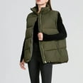 thumbnail image 4 of Fanxing Womens Puffer Vest Sleeveless Winter Quilted Jackets Zip Up Coats Stand Collar Padded Outerwear with Pocket Green XL, 4 of 7