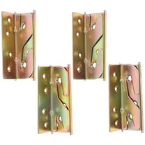 Niceauty 4pcs Bed Rail Brackets Iron Golden Easy Installation for Bed Assembly Furniture Repair