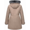 thumbnail image 2 of GGleaf Women's Winter Jacket Quilted Thicken Coat Puffer Parka with Faux Fur Hood Khaki Large, 2 of 9