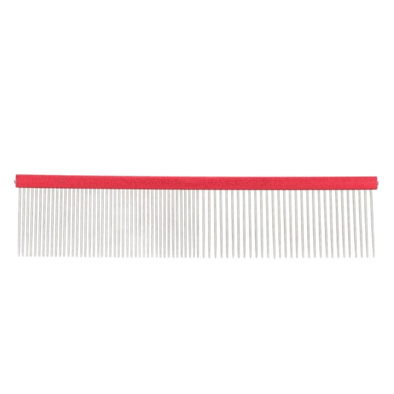 BOKYAN Dual‑Density Stainless Steel Pet Comb – Ergonomic Handle, Rounded Teeth, 16 cm (6.3 in) for Long & Short‑Haired Dogs & Cats