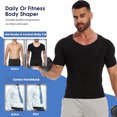thumbnail image 4 of Mens Compression Shapewear Vest Slimming Undershirt Tank Top Tummy Control Chest Hide Gynecomastia Body Shaper, 4 of 5