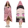thumbnail image 3 of Kamado Nezuko Wearable Blanket Cloak Arctic Velvet Hooded Blanket Soft Fuzzy Hoodie Blanket Cape for Adults Kids 60"x80", 3 of 8