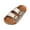 Rose Gold, variant on Leather Slides For Kids - Natural Cork Footbed Slides for Kids Sandals for Girls & Boys - Non-Slip Boys & Girls Sandals Silver for Size 12.5