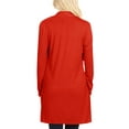 thumbnail image 3 of Women's Classic Long Sleeve Cardigan with Side Pockets for Everyday Wear, 3 of 6