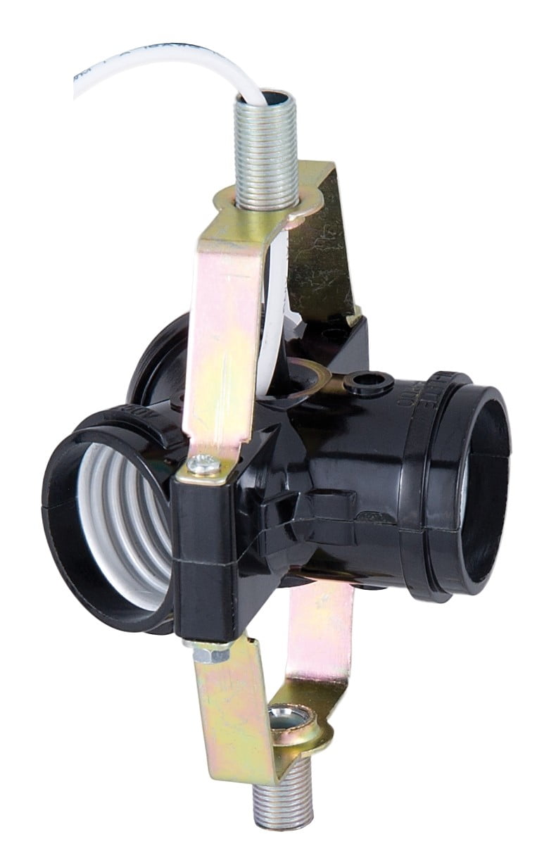 B&P Lamp 3Light Socket Edison Base Cluster, Black