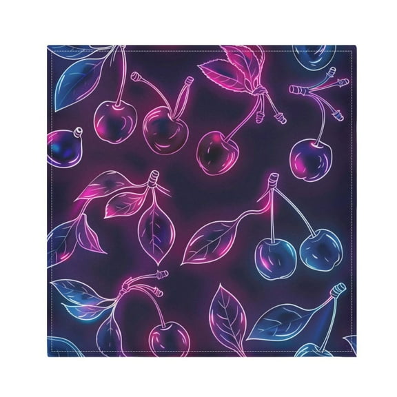JSTEL Cherry Neon Cloth Napkins Set of 1, 20x20 Inch Washable and Reusable Napkin for Decoupage Dinner Party Everyday Use