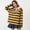 Yellow, variant on Women Long Sleeve Striped Polo Shirt Oversized Collar Y2k Pullover T Shirt Casual Loose Streetwear Rugby Sweatshirt, S