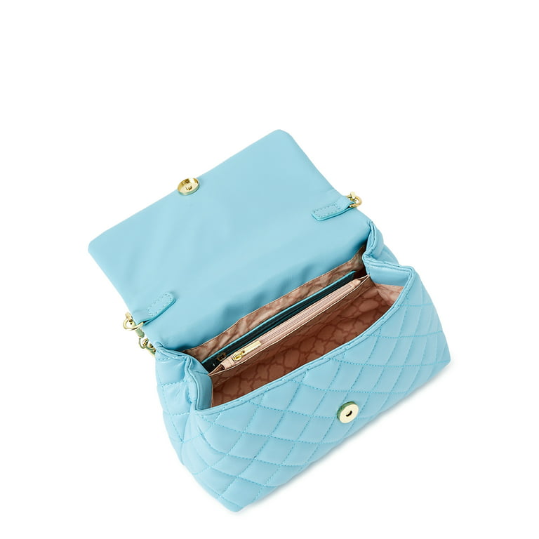 BLOOMINGDALES C Brand Faux Leather Blue Purse Hand Bag Shoulder  Women's Travel