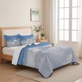 thumbnail image 5 of Twin XL Quilt Set 68''x98'', Clouds Lightweight Summer Bedspread Coverlet Set with 2 Pillow Shams, Blue White Sky Natural Landscape Breathable All Season Quilt Bedding for Dorm/Guest Room, 5 of 9
