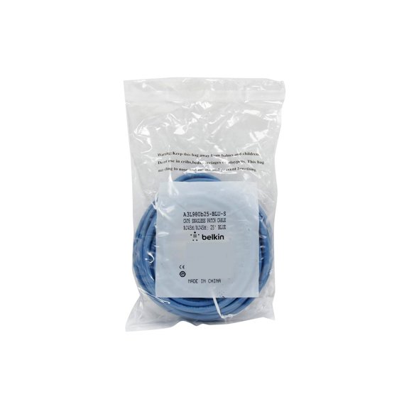 Belkin A3L980B25-BLU-S CAT-6 Snagless Blue Patch Cable (25 Feet)