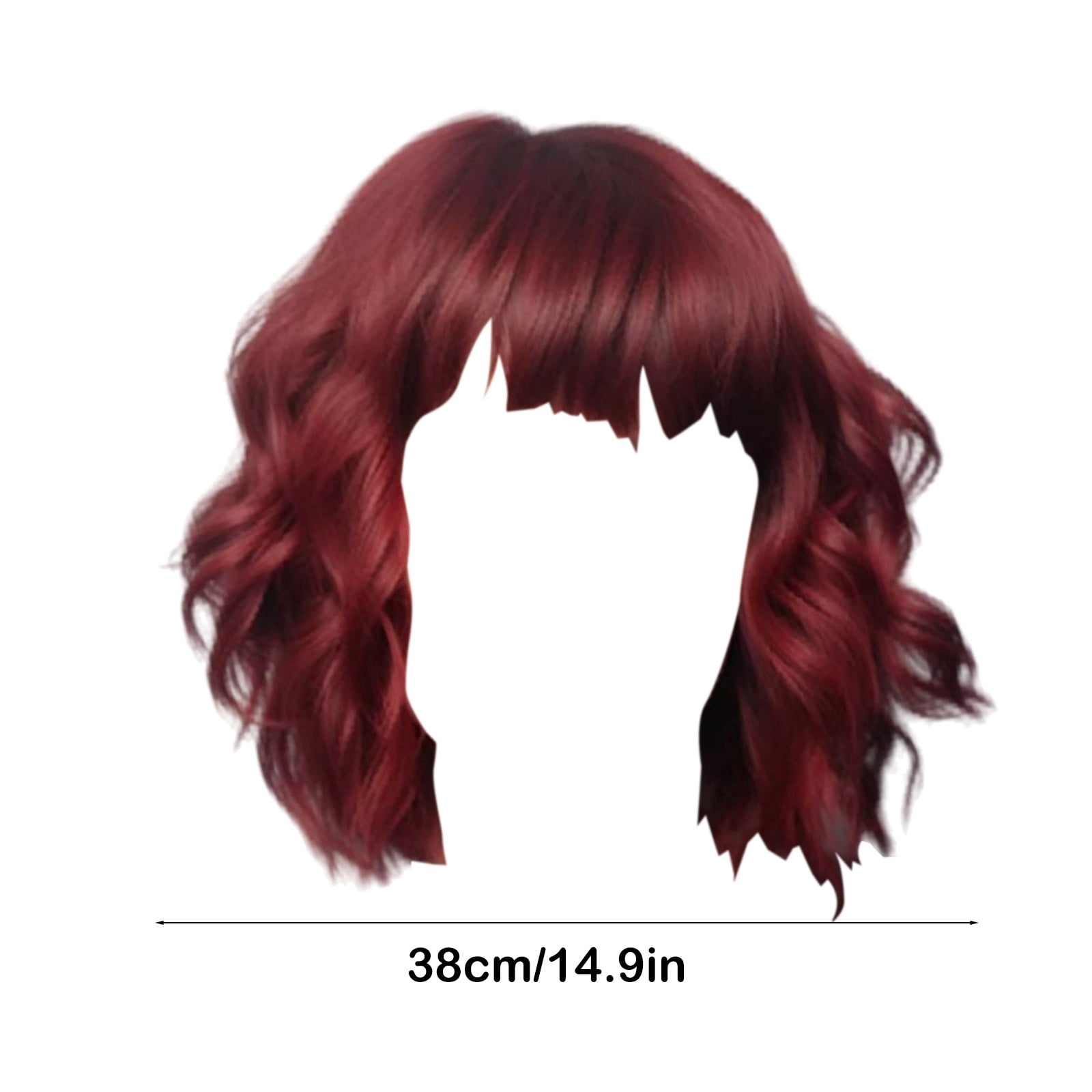 YSGFHGJW Wigs for Black Women,Europe And The United States Wigs For Boys And Girls With Bangs Short Curly Hair Party Available Ripple Multi Color Optional Rose Net Head Styling,Red