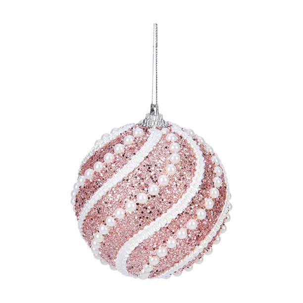Fdksdf - Bolas navideñas con lentejuelas, 12 unidades, adornos navideños brillantes, bolas de perlas colgantes de plástico para árboles de Navidad, fiestas, adornos irrompibles para árbol de Navidad.