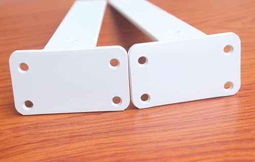 12 Pack - 16 inch White Hidden L Shelf Bracket (1/5 Inch Thicked) Iron Floating Shelf Brackets Rustic Industrial Metal Brackets for Shelf Support