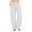 White, variant on LoyisViDion Woman Pants Women Casual Solid Pants Cotton Linen Drawstring Elastic Waist Long Wide Leg Pants White 12(XXL)