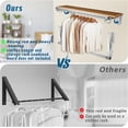 thumbnail image 3 of Foldable Wall Mounted Clothes Rack-44'' Long Rod&2 Bases,Stainless Steel, Heavy Duty,Detachable,Multi-Purpose for Space-Saving Garment Rack/Clothes Drying Rack/Plant Hanger,Top Shelf Room Reserved…, 3 of 6