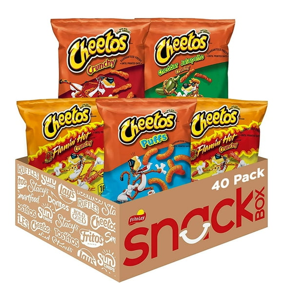 Cheetos Cheese Flavored Snacks Variety Pack, 1 Oz Bags, 40 Count