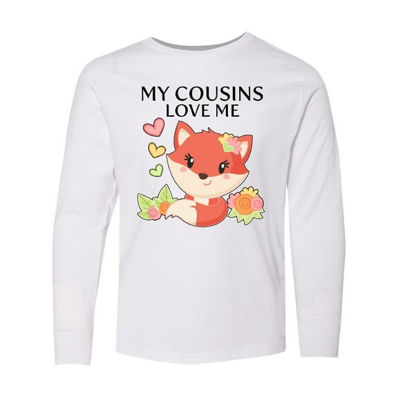 Inktastic My Cousins Love Me- little fox Long Sleeve Youth T-Shirt