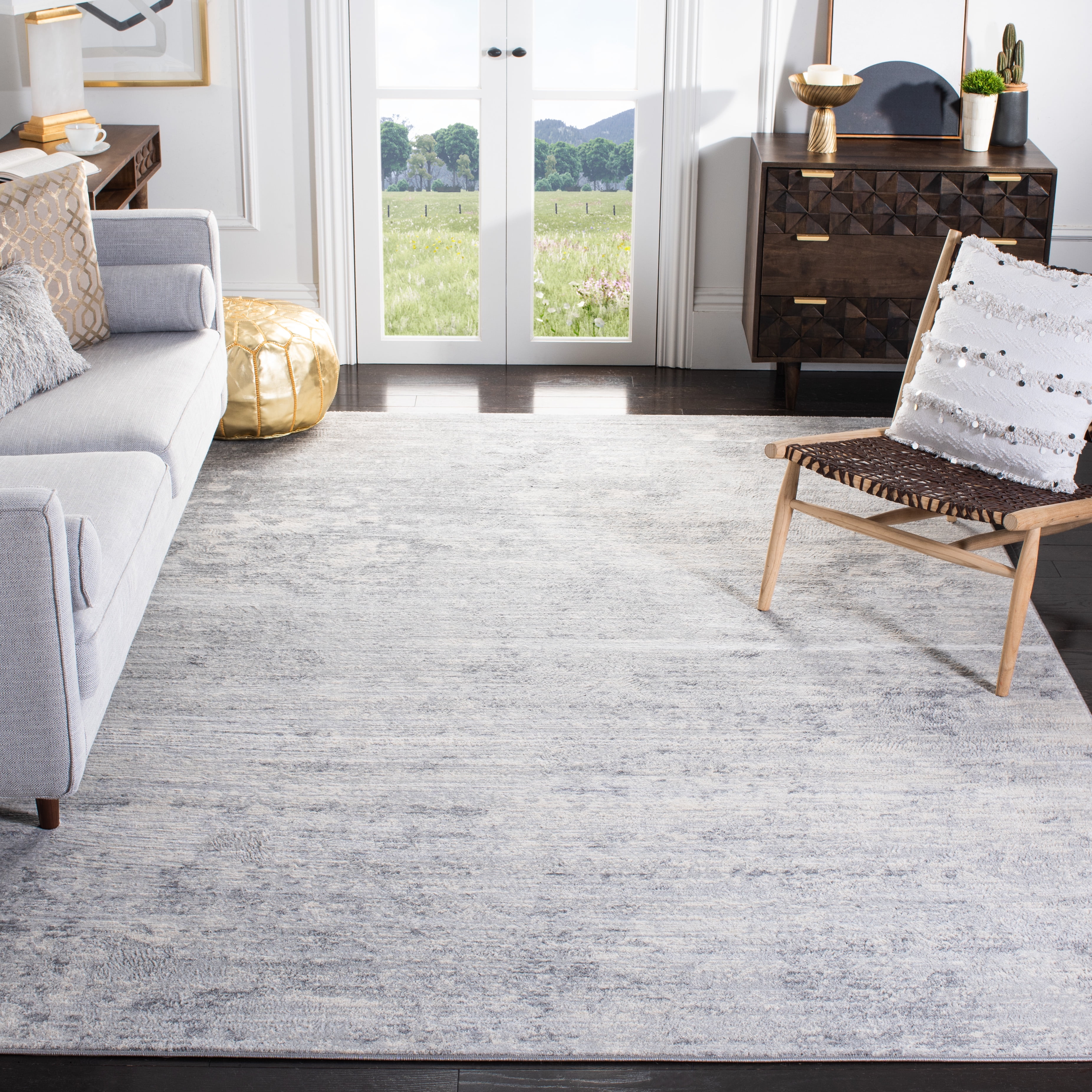 SAFAVIEH Brentwood Ainslee Abstract Area Rug, Ivory/Grey, 8' x 10'