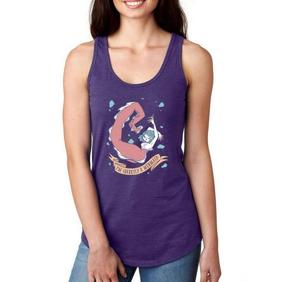 Secretly A Mermaid Racerback Tank Women -Smartprints Designs, Female Small