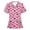 Pink, variant on Kayannuo Print Nursing Uniforms Scrub for Women Women Short Sleeve V-neck Tops Working Uniform Blouse