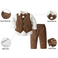 thumbnail image 2 of Conjunto de ropa para bebés y niños 2-3T con chaleco, pantalones, camisa y pajarita, 2 of 7