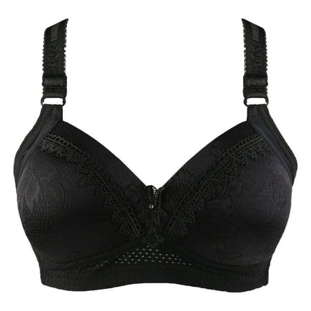 

RQYYD Reduced Women s No Underwire Thin Bralette Solid Lace Floral Comfortable Push Up Bra Sexy Everyday Bra(Black S)