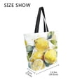 thumbnail image 4 of Open Top Canvas Tote Bag with Zipper Reusable Shopping Bag 13.5x15" Roomy Carryall Watercolor Lemon, 4 of 9