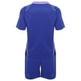 thumbnail image 5 of inlzdz Kids Boys Football Uniform Soccer Jersey V Neck Short Sleeve T Shirt Tops with Drawstring Blue M, 5 of 7