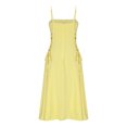 thumbnail image 6 of Sentmoon Work Dress Guest Tie Breathable Regular Fit Summer Maxi Dress 2026 Solid Color Sleeveless Square Neck Womens Sun Dress for Daily and Commute Yellow XL, 6 of 9