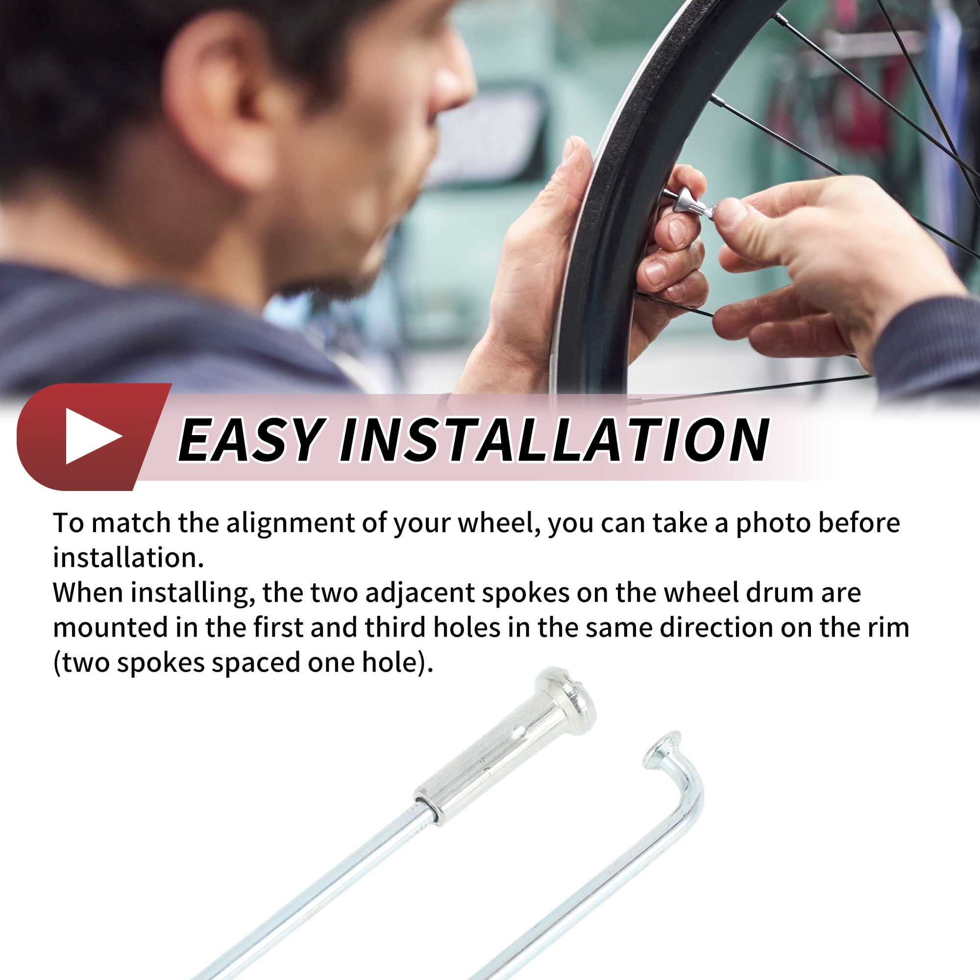 Unique Bargains 36Pcs 14G J Bend Bicycle Spokes with Nipple Silver 11.57"