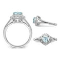 thumbnail image 3 of 1/2 carat (CTW) bague aigue-marine carrée en argent sterling, 3 of 4