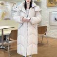 thumbnail image 5 of XPMWRP Fashion Long-sleeved Thickened Fleece Casual Jacket Warm Hooded Coat Comfortable Daily Wear Perfect for Winter Outdoor Activities Women's Outerwear White XXL, 5 of 9