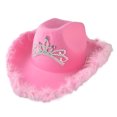 thumbnail image 1 of maskred Fashion Cute Western Cowboy Style Hat Feather Decoration Rhinestone Cap Holiday Party Performance Headwear Accessory Feather, 1 of 6