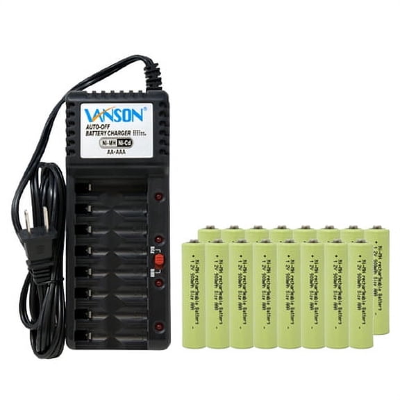 V-868 8 Bay AA & AAA Charger   16 AAA (900 mAh) NiMH Batteries