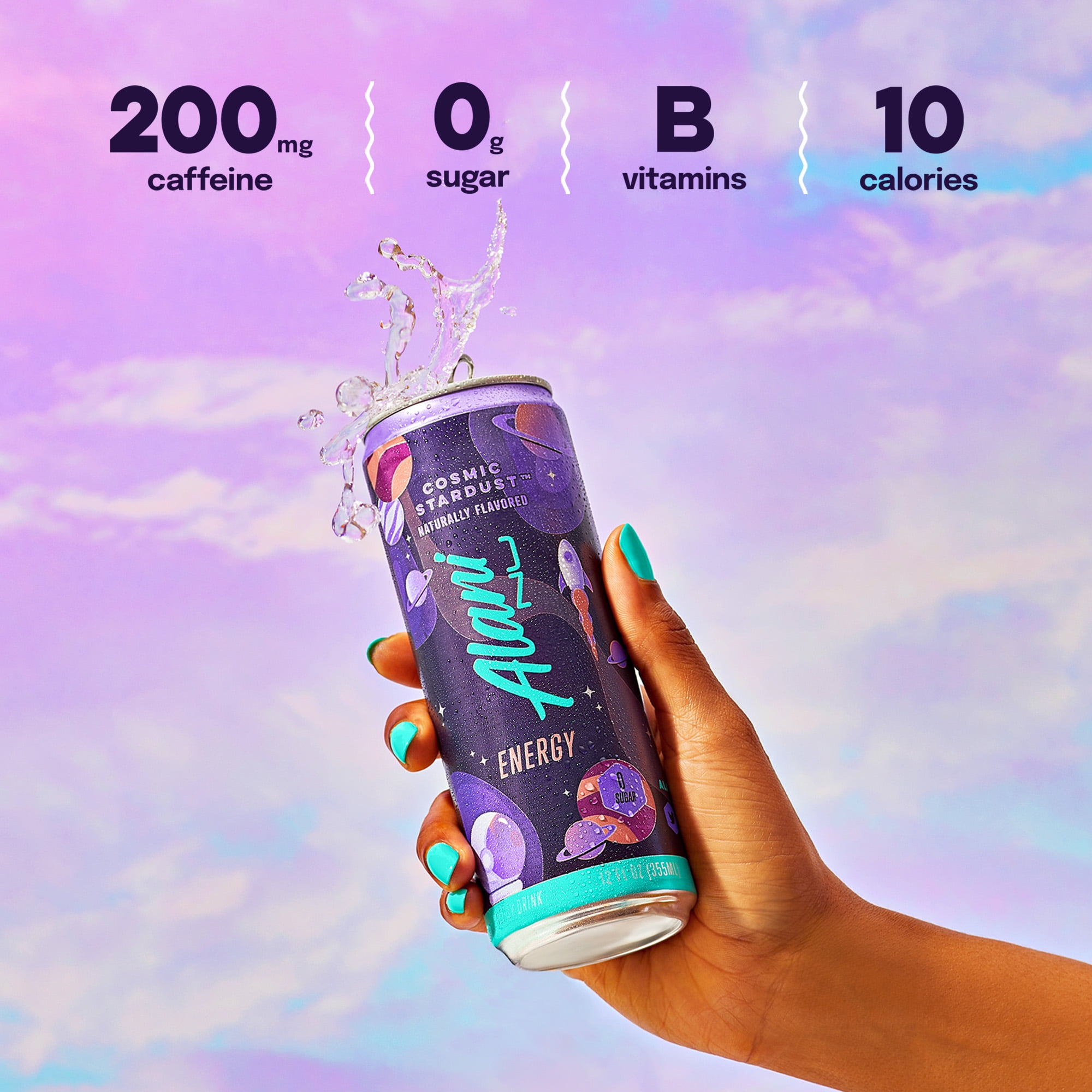 Alani Nu Sugar Free Energy Drink, Cosmic Stardust, 12 fl oz, 12 Pack, Cans, 200mg Caffeine